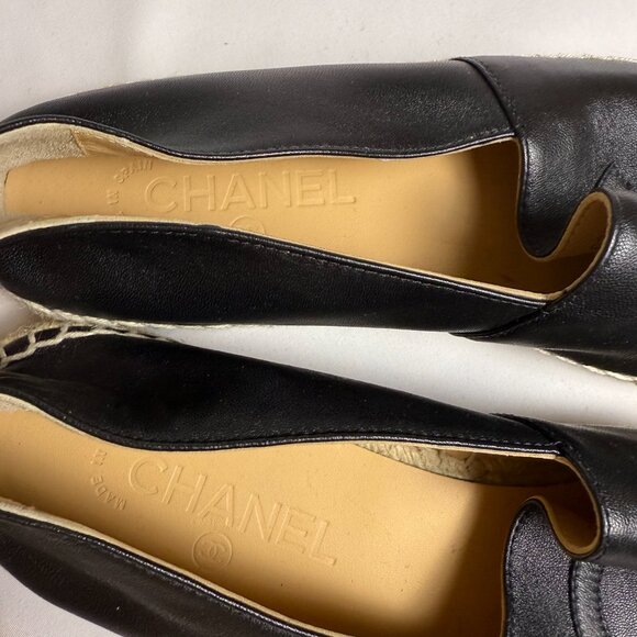 Chanel | Size 41, US 11 | Black Lambskin Espadrilles - Picture 5 of 6